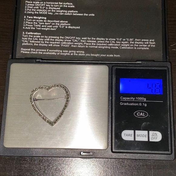 Vintage Signed 925 A Sterling Silver Marcasite Heart-shaped Love Brooch - Picture 7 of 9